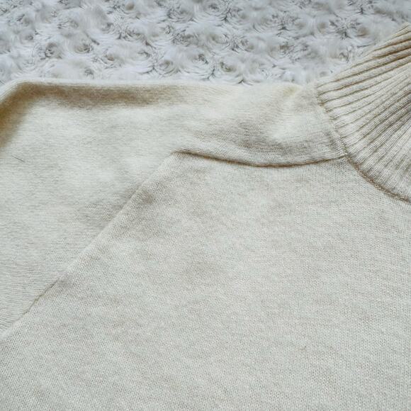 Claude Vernet Women Lambswool Angora Rabbit Hair Ivory Mock Turtleneck VTG Large - Picture 2 of 9